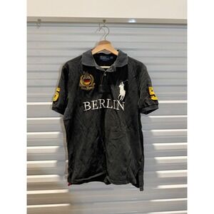 Polo Ralph Lauren Berlin Big Pony Polo Shirt Mens Large Black chief keef